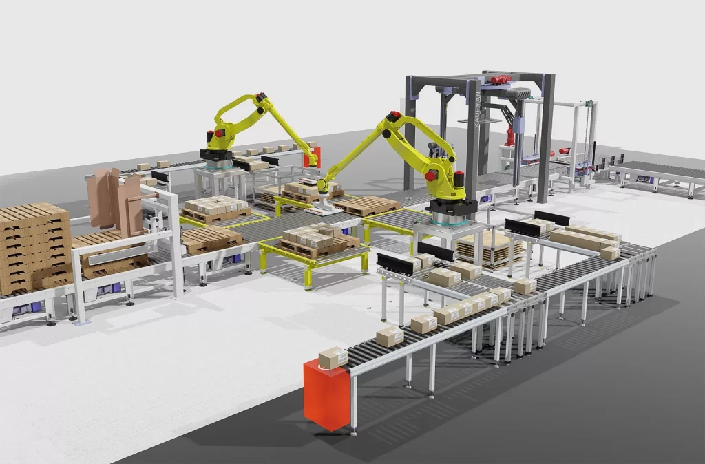 Hệ thống Palletizing tự động có thể thay thế lao động thủ công trong việc đóng gói và vận chuyển